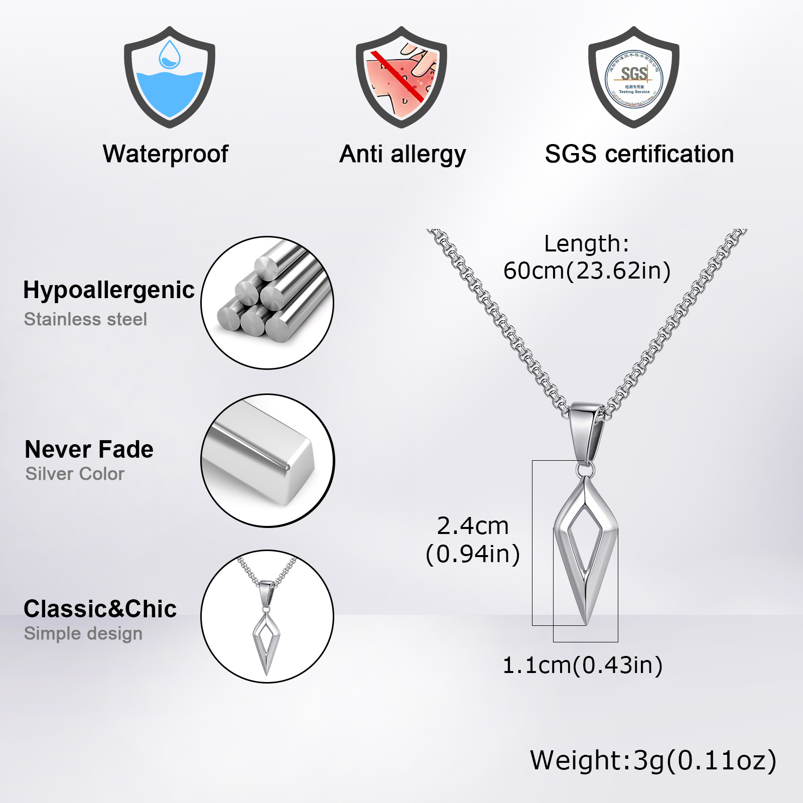 Ожерелья с подвеской из нержав – обзор и цена Men'S Accessories Jewelry